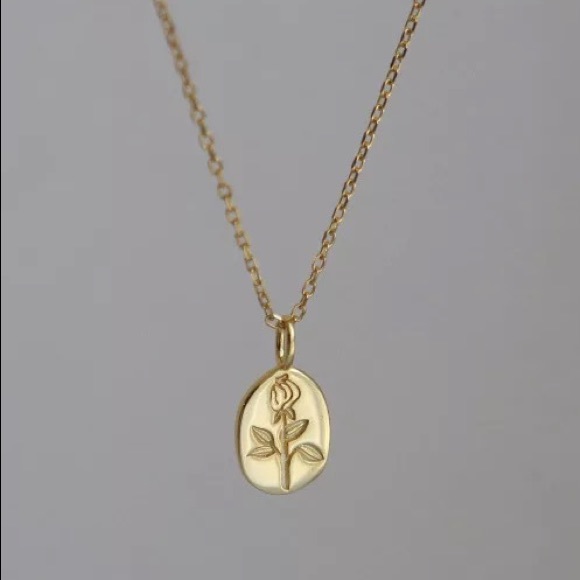 🌹Vermeil Gold Rose Charm Necklace gold plated sterling silver - Picture 5 of 9